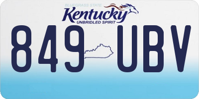 KY license plate 849UBV