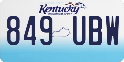 KY license plate 849UBW