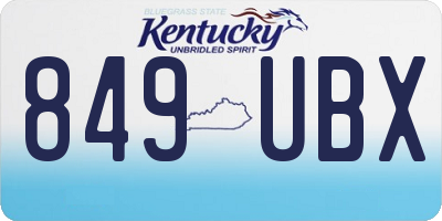 KY license plate 849UBX