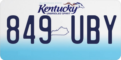 KY license plate 849UBY