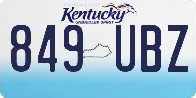 KY license plate 849UBZ