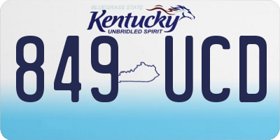 KY license plate 849UCD