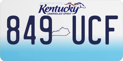 KY license plate 849UCF