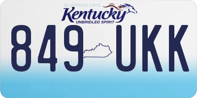 KY license plate 849UKK