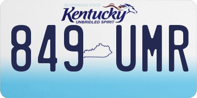 KY license plate 849UMR