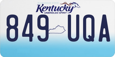 KY license plate 849UQA