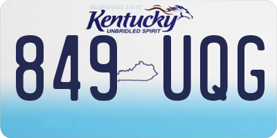 KY license plate 849UQG