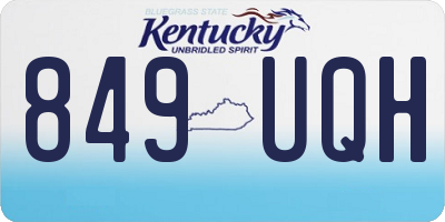 KY license plate 849UQH