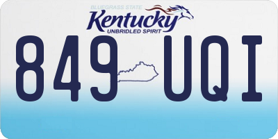 KY license plate 849UQI