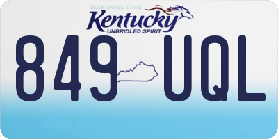 KY license plate 849UQL