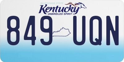 KY license plate 849UQN