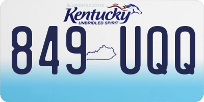 KY license plate 849UQQ