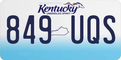KY license plate 849UQS