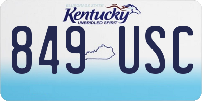 KY license plate 849USC