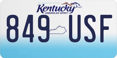 KY license plate 849USF