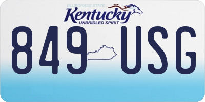 KY license plate 849USG