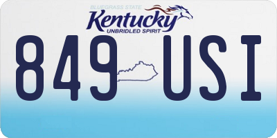 KY license plate 849USI