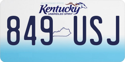 KY license plate 849USJ