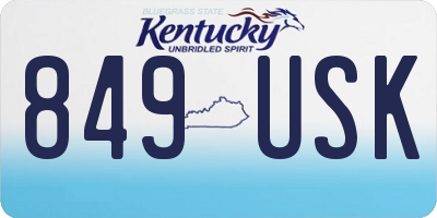 KY license plate 849USK