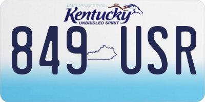 KY license plate 849USR