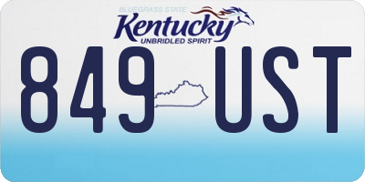 KY license plate 849UST
