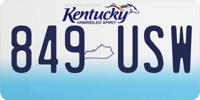 KY license plate 849USW