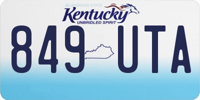 KY license plate 849UTA