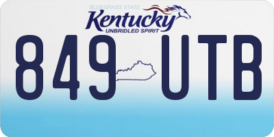 KY license plate 849UTB