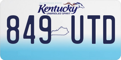 KY license plate 849UTD