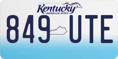 KY license plate 849UTE