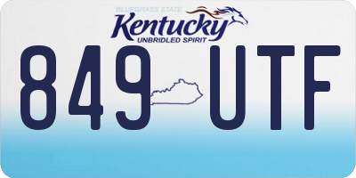 KY license plate 849UTF