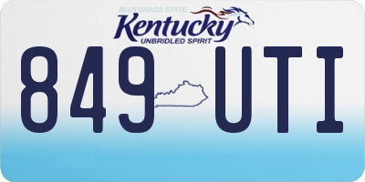 KY license plate 849UTI