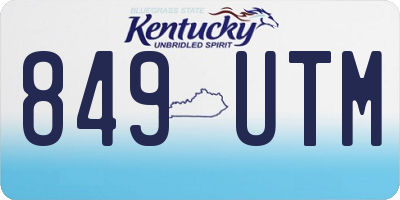 KY license plate 849UTM