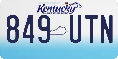 KY license plate 849UTN