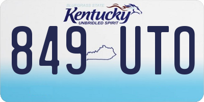 KY license plate 849UTO
