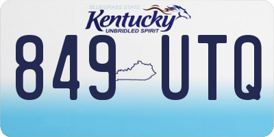 KY license plate 849UTQ