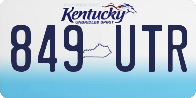 KY license plate 849UTR