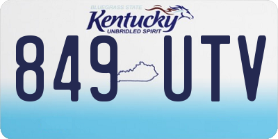 KY license plate 849UTV
