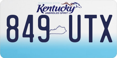 KY license plate 849UTX