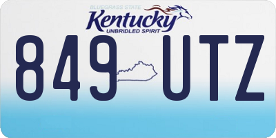 KY license plate 849UTZ
