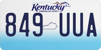 KY license plate 849UUA