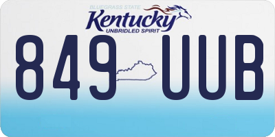 KY license plate 849UUB