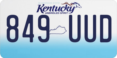 KY license plate 849UUD