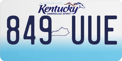 KY license plate 849UUE