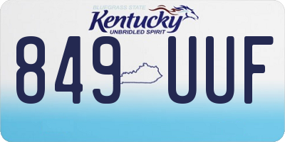 KY license plate 849UUF