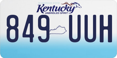 KY license plate 849UUH