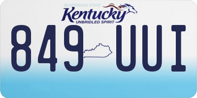 KY license plate 849UUI
