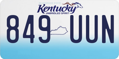 KY license plate 849UUN