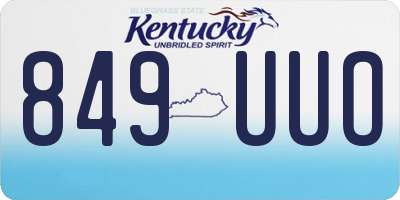 KY license plate 849UUO