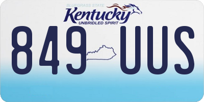 KY license plate 849UUS